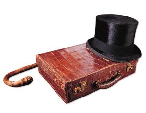 Dr. Chaim Weizmann’s cylinder hat, crocodile leather briefcase, and walking stick